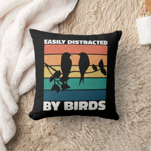 Coussin Facilement Distrait Par Les Oiseaux Mignonne Propr