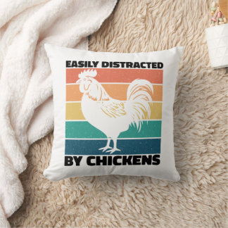 Coussin Facilement Distrait Par Les Poules Amoureux De Coq
