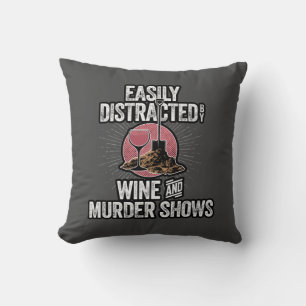 Coussin Facilement distrait par les spectacles de vin et d