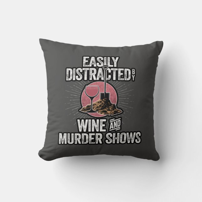 Coussin Facilement distrait par les spectacles de vin et d (Recto)