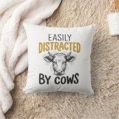 Coussin Facilement Distrait Par Les Vaches Drôle De T-Shir (Couverture)