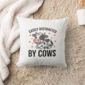 Coussin Facilement distrait par les vaches Graphique de va (Couverture)