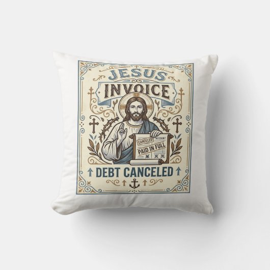 Coussin Facture Jésus Dette Annulée Facture Jésus Dette Pe (Recto)