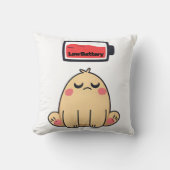 Coussin Faible humeur de batterie - Drôle Doodle comique (Recto)