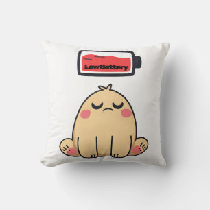 Coussin Faible humeur de batterie - Drôle Doodle comique