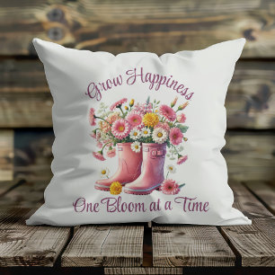 Coussin Faire grandir le bonheur une fleur à la fois