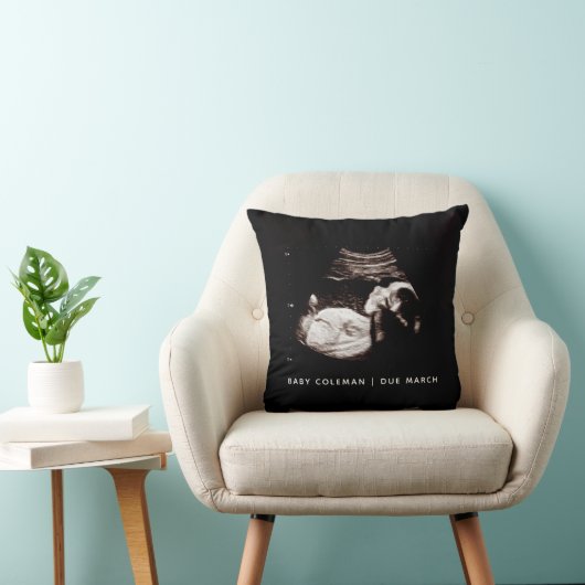 Coussin Faire-part de grossesse Sonogramme photo (Chaise)