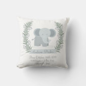 Coussin Faire-part de jungle d'éléphant de bébé (Recto)