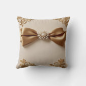 Coussin Faire-part de mariage floral embossé – Nœud en sat (Verso)