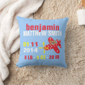 Coussin Faire-part de naissance bébé personnalisé de mario (Couverture)