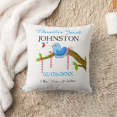 Coussin Faire-part de naissance Blue Bird Baby (Couverture)