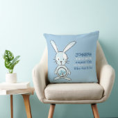 Coussin Faire-part de naissance Bunny bleu (Chaise)