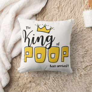 Coussin Faire-part de naissance - Le Roi de POOP est arriv