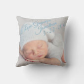 Coussin Faire-part de naissance photo Personnaliser les st (Verso)