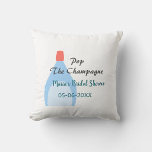 Coussin Faire sauter le Champagne bleu baby shower de mari