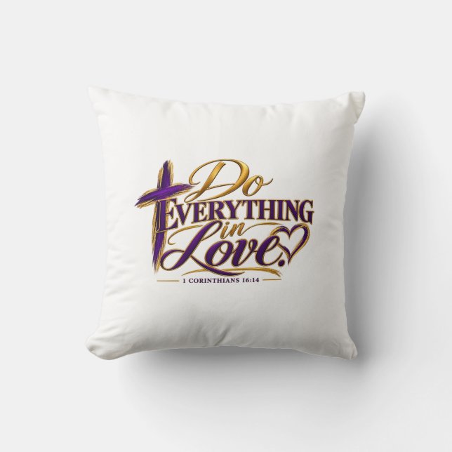 Coussin Faire tout avec Amour (Recto)