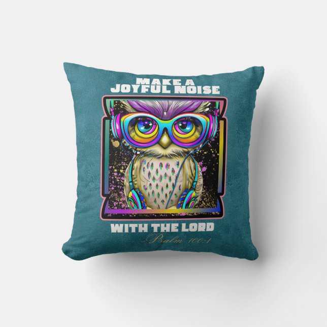 Coussin Faire un bruit joyeux foi chrétienne (Recto)