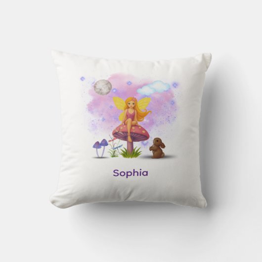 Coussin Fairy Garden Throw Pillow Birthday Gift (Recto)