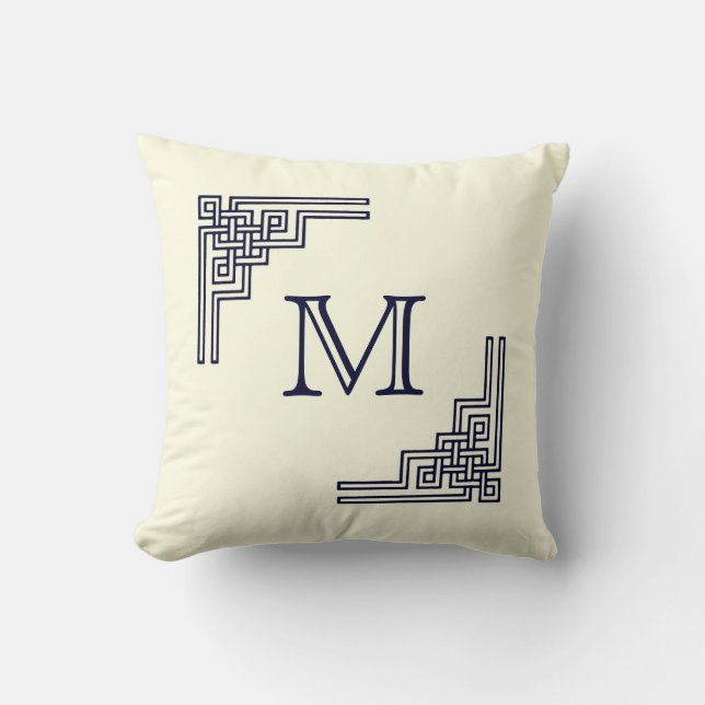 Coussin faisant le coin de monogramme de décor de (Recto)
