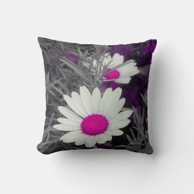 Coussin Faisceaux blancs (avec rose) Jeu d'oreiller 2 côté (Recto)