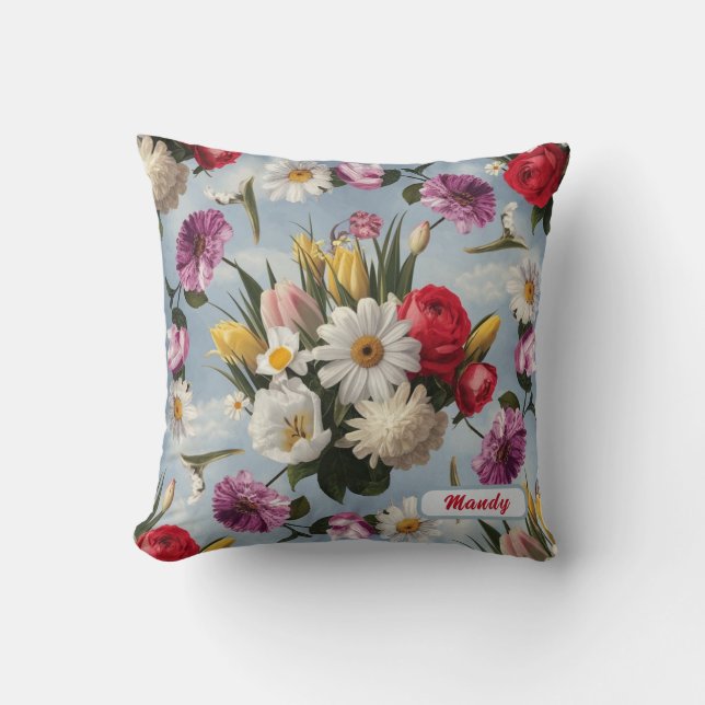 Coussin Faisceaux, Lys et Tulipes (Recto)
