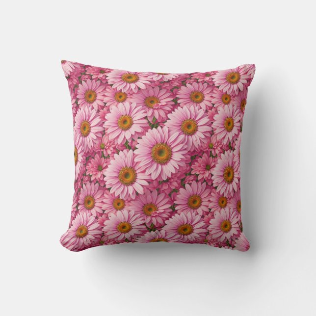 Coussin Faisceaux rose rose printanière rose pâle margueri (Recto)