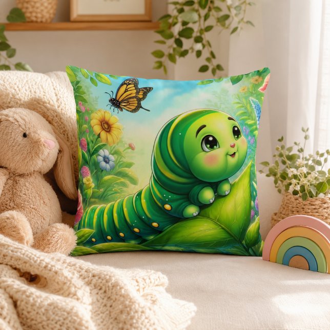 Coussin Faisons comme si j'étais une chenille Adultes Enfa (Pretend I'm A Caterpillar Adults Kids Throw Pillow)