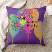 Coussin Faisons la fête Décoration amusante violette (Couverture)