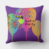 Coussin Faisons la fête Décoration amusante violette (Verso)