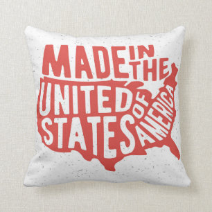 Coussin Fait dans la typographie des Etats-Unis d'Amériqu