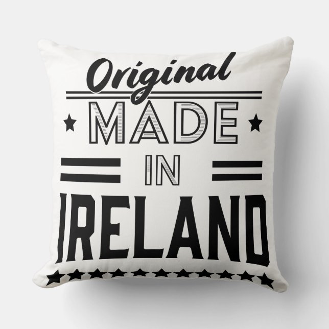 Coussin fait en Irlande beau logo rétro. (Recto)