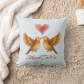 Coussin Fait pour être des oiseaux d'amour cœur anniversai (Couverture)