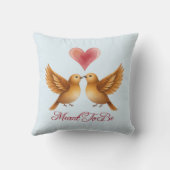 Coussin Fait pour être des oiseaux d'amour cœur anniversai (Verso)
