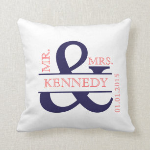 Coussin fait sur commande de mariage de souvenir