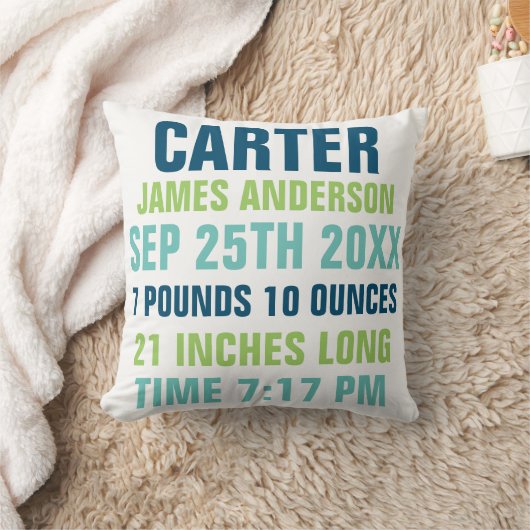 Coussin fait sur commande de stat de naissance de (Couverture)