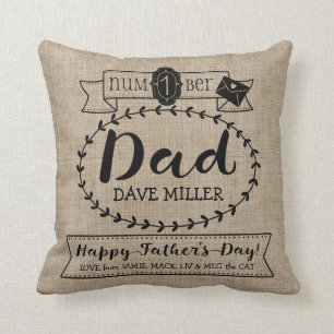 Coussin Faites à votre propre numéro de fête des pères 1