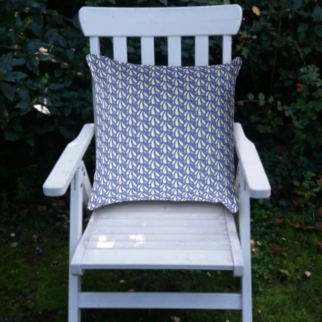 Coussin Faites Un Motif Moderne Bleu Côtier (Créateur téléchargé)