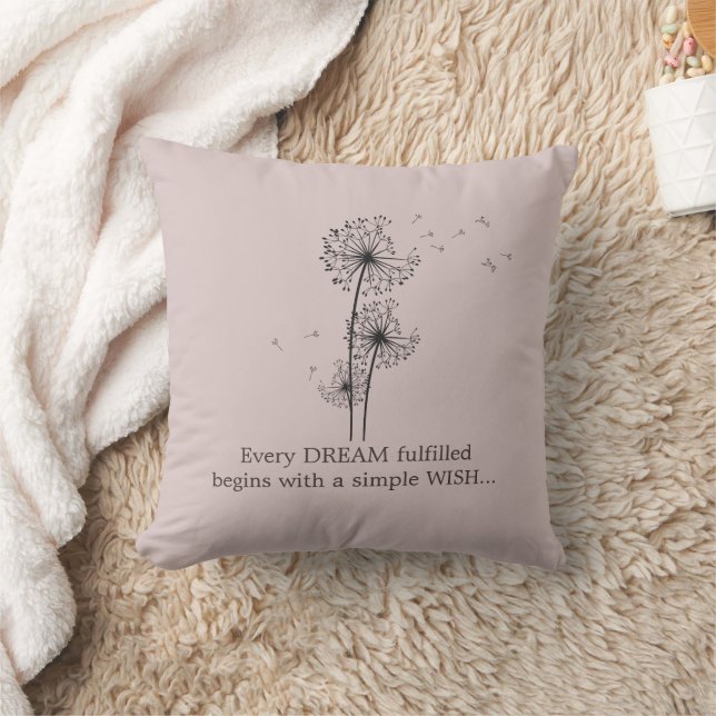 Coussin Faites Une Citation De Dandelion Souhaitée (Couverture)