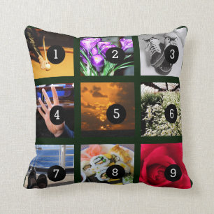 Coussin Faites votre propre collage de photo avec 9 images