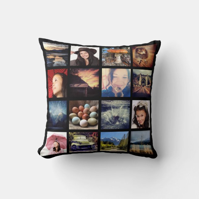 Coussin Faites votre propre collection de photos Instagram (Recto)