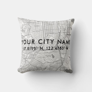 Coussin Faites votre propre Modèle de carte de ville pers