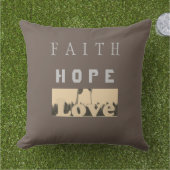 Coussin Faith Hope Love (Herbe)