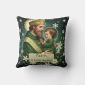 Coussin Faith in His Arms Saint Patrick with Baby Jesus  (Verso)