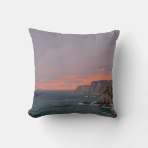 Coussin Falaises côtières dramatiques Coucher de soleil ro