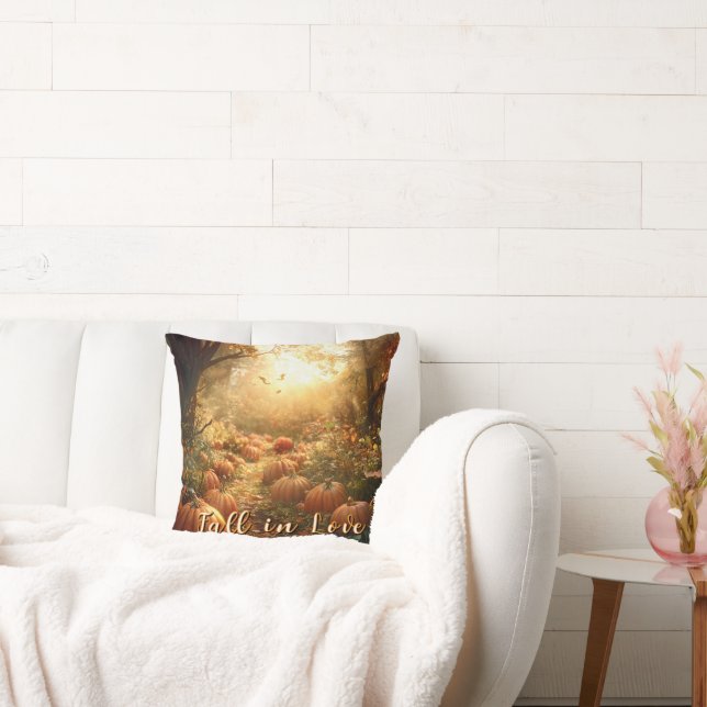 Coussin "Fall in Love" Automne & Scène Forêt Citrouille (Canapé)