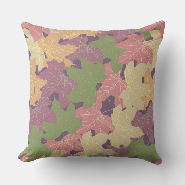 COUSSIN FALLEN MAPLE FEUILLES HEUREUX AUTOMNE (Recto)