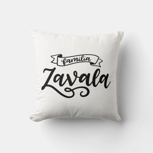 Coussin Familia Zavala, en lettres (Recto)