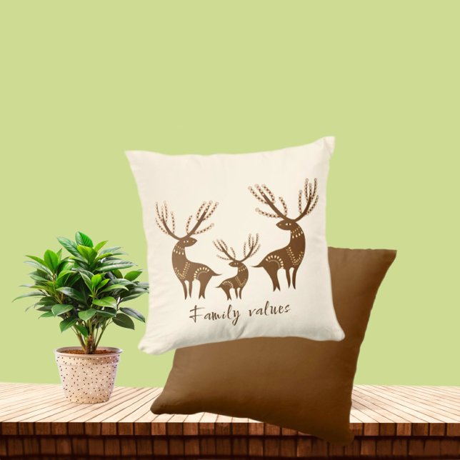 Coussin Famille de cerfs (Créateur téléchargé)