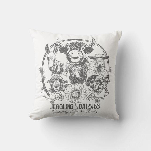 Coussin Famille de ferme (Recto)