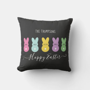 Coussin Famille de lapins de 5 Pâques
